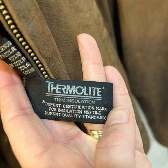Midwest International Genuine Leather Bomber Jacket Zip In Thermolite Liner 44 - Picture 9 of 11